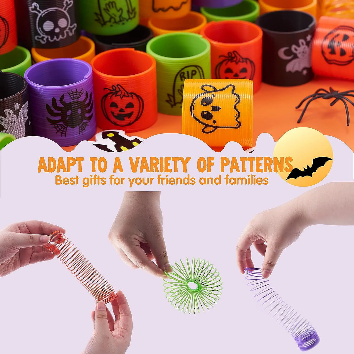 Joyin 60-Pack Halloween Mini Magic Coil Spring Toys for Kids