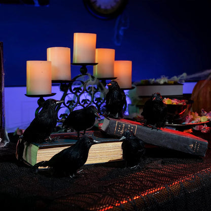 Halloween Crow Decoration Set (6 Pack)