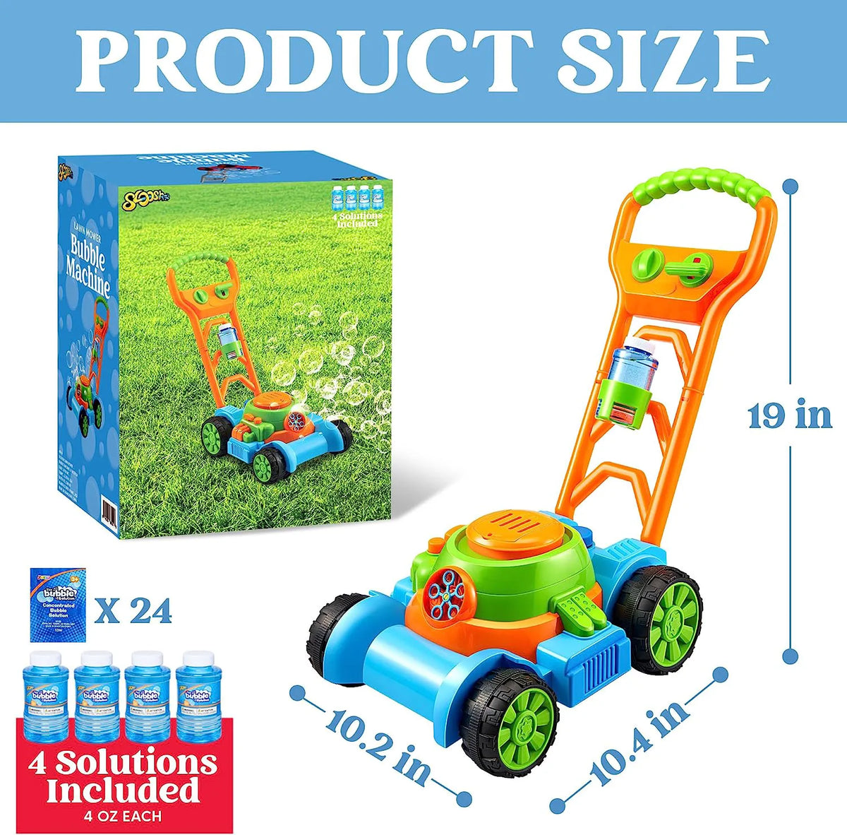 Sloosh Bubble Lawn Mower Toddler Toy, Blue