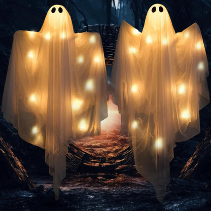 2 Pack 35.5-Inch Halloween Light-Up Hanging Ghosts