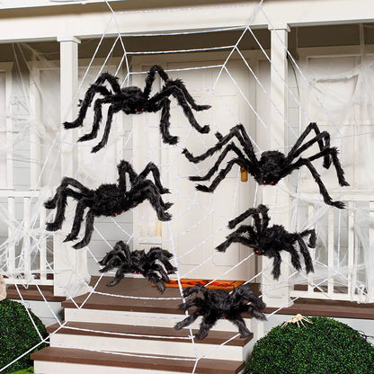6-Pack Halloween Black Spider Set