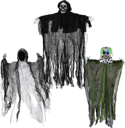Hanging Clown, Ghost, and Grim Reaper