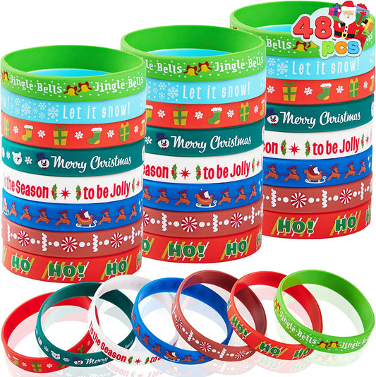 Silicone Bracelets, 12 Designs, 48 Pieces