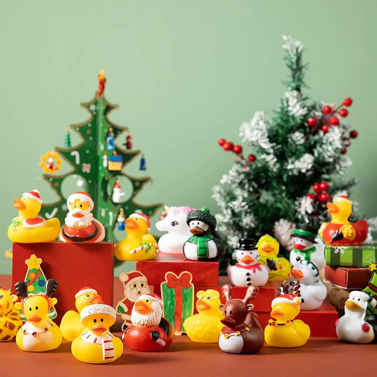 Christmas Rubber Ducks - Festive Party Favor Gifts