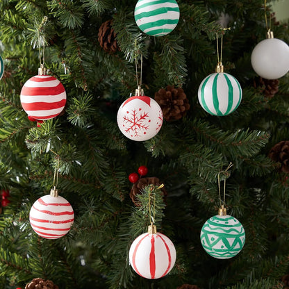 24 Pack White Blank Christmas Ball Ornaments