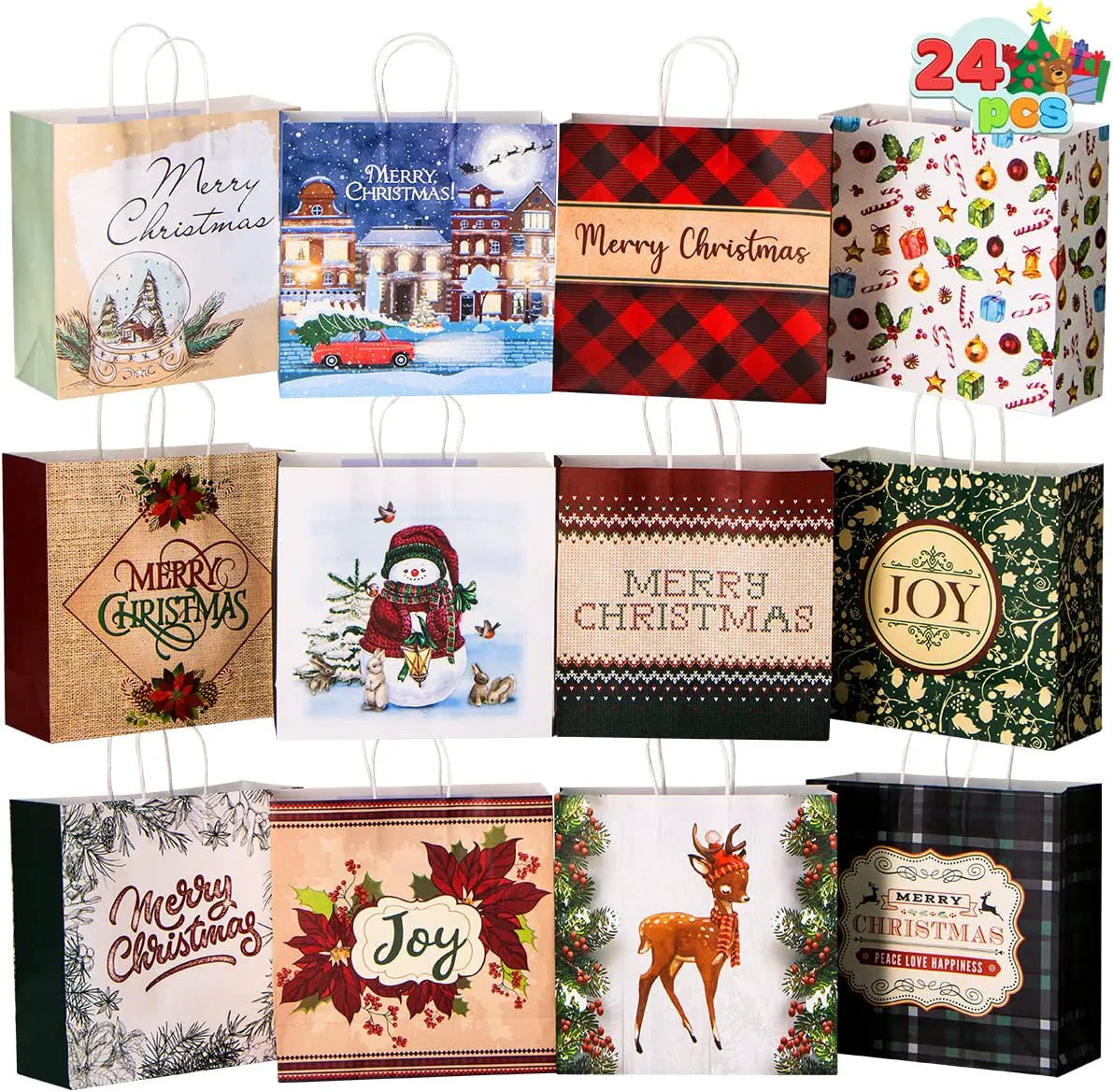 Christmas Shopping Bags - 36 Pack