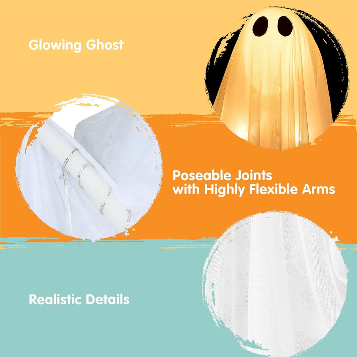 2 Pack 35.5-Inch Halloween Light-Up Hanging Ghosts