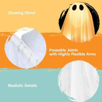 2 Pack 35.5-Inch Halloween Light-Up Hanging Ghosts
