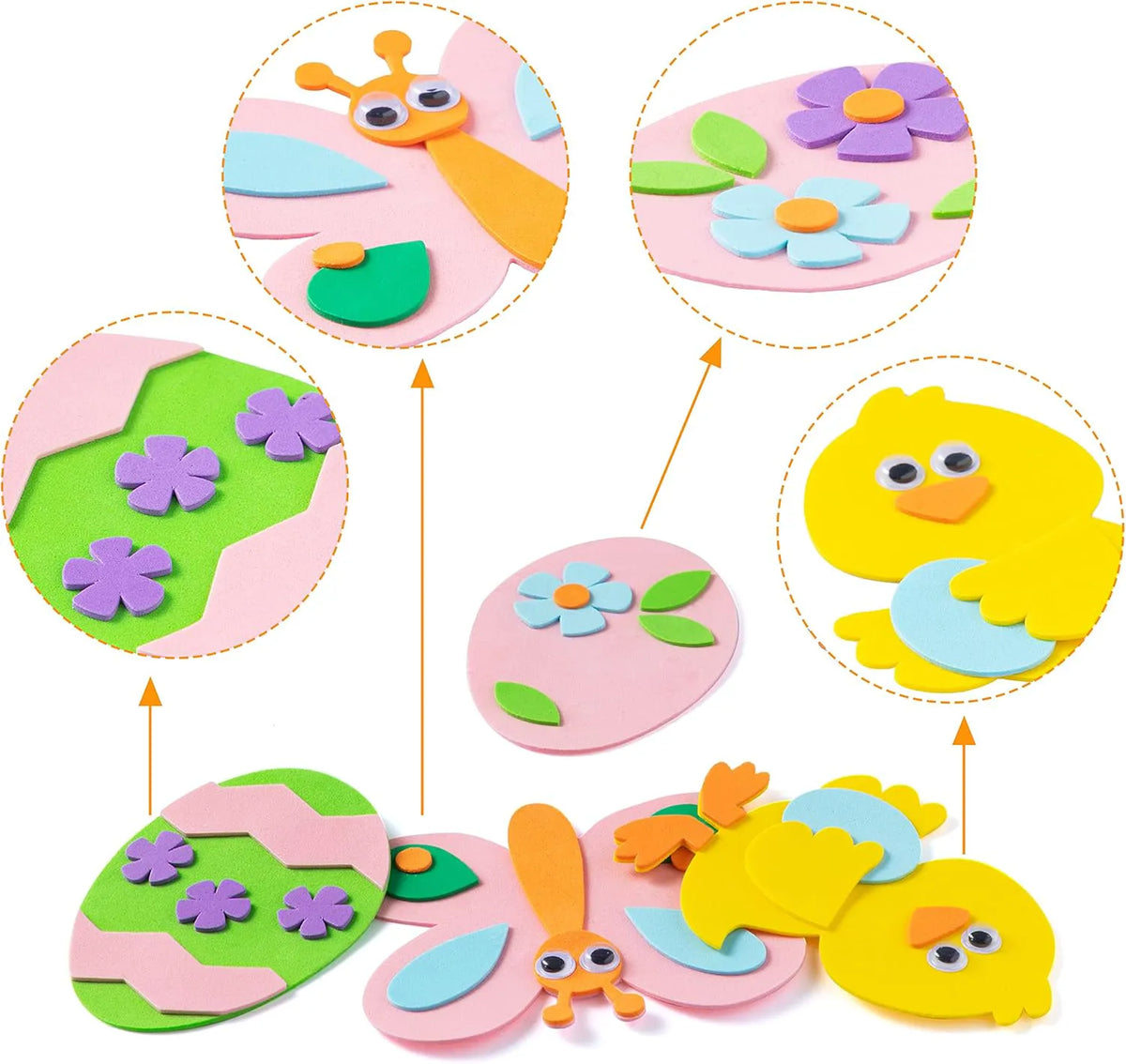 JOYIN Easter Egg Magnet Craft Set (24 Pack)