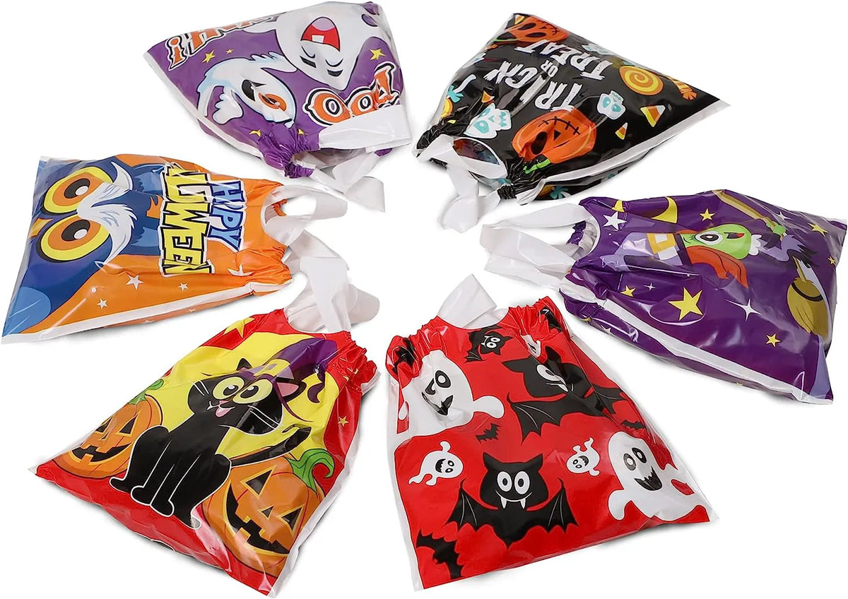 96 Pack Halloween Trick or Treat Drawstring Bags