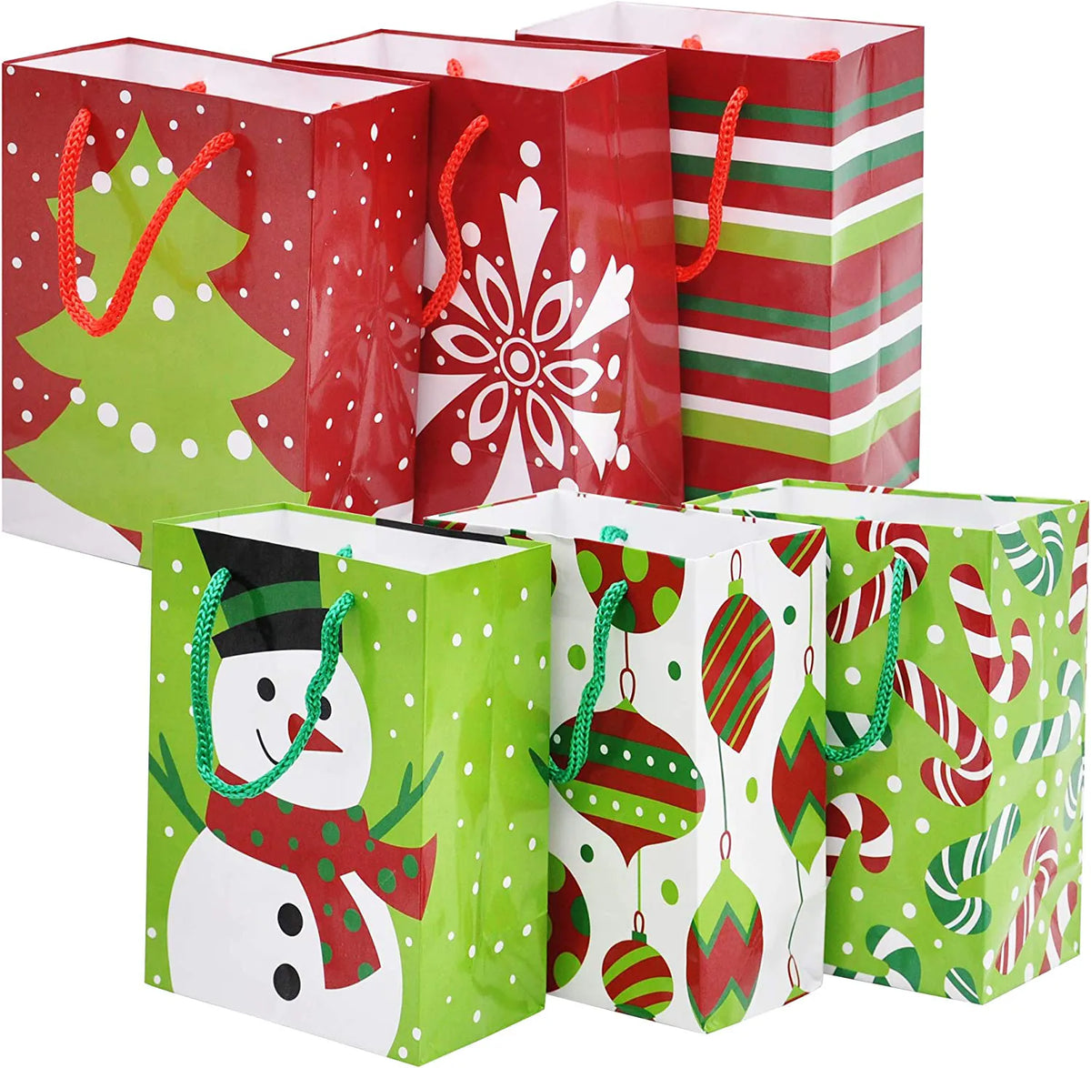 18 Pack Christmas Gift Bags - Holiday Paper Gift Bags