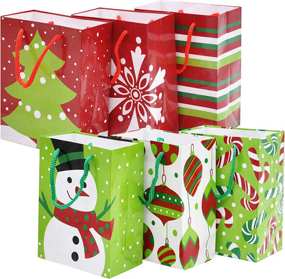 18 Pack Christmas Gift Bags - Holiday Paper Gift Bags