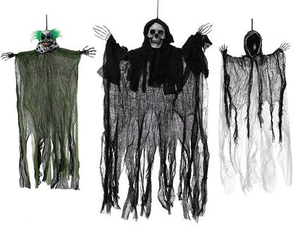 Hanging Clown, Ghost, and Grim Reaper