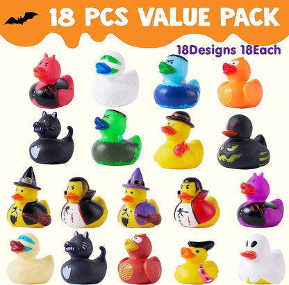 18-Pack Halloween Novelty Rubber Ducks