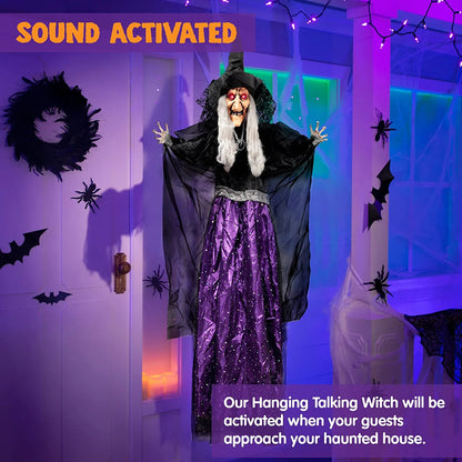 47-Inch Animated Hanging Witch