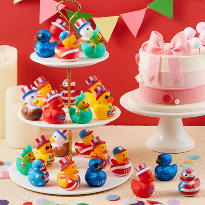 JOYIN 24-Pack Patriotic Rubber Ducks - 2.6-Inch Toys, 8 Unique Designs
