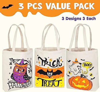 3 Large Halloween Tote Bags
