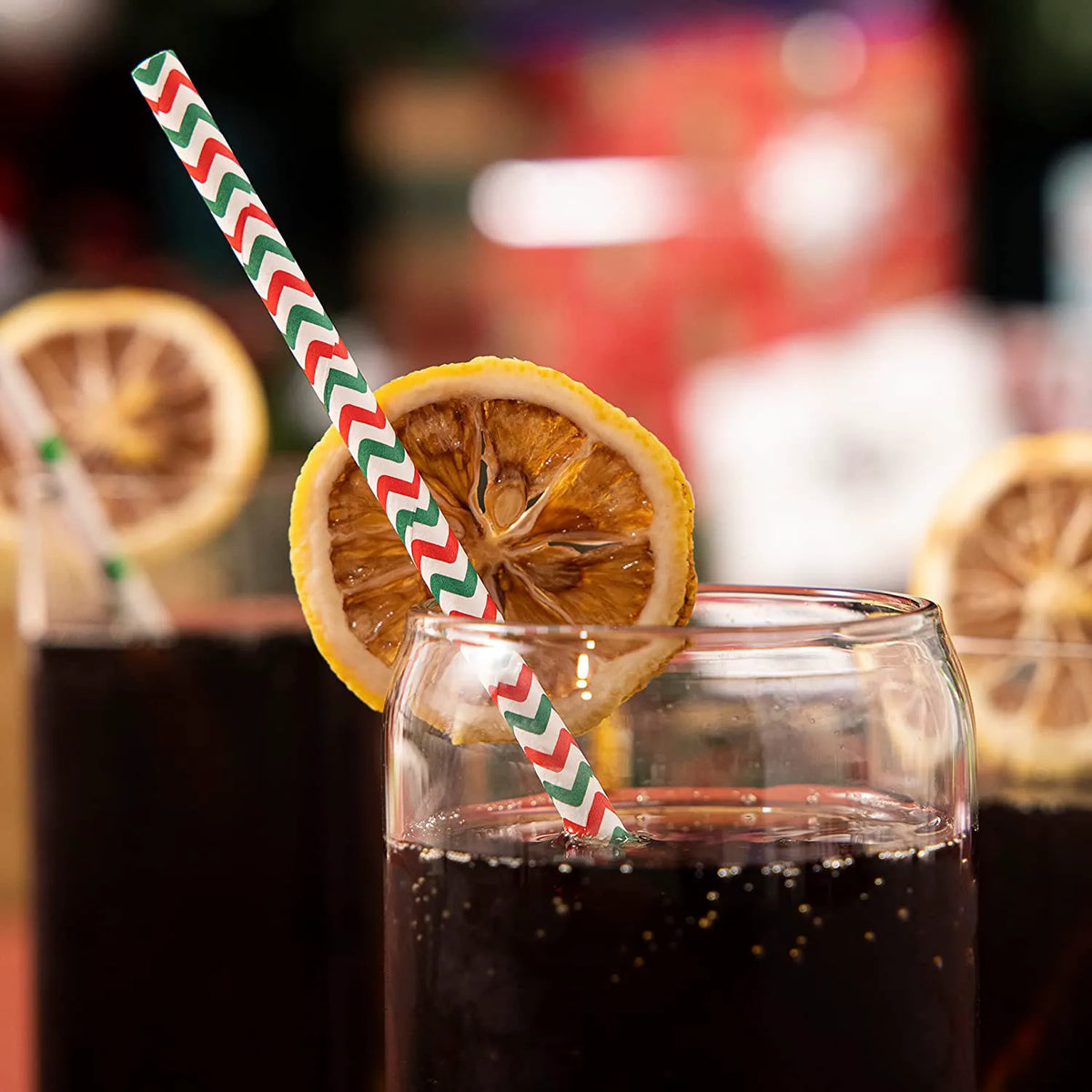 200 Pcs Christmas Paper Straws