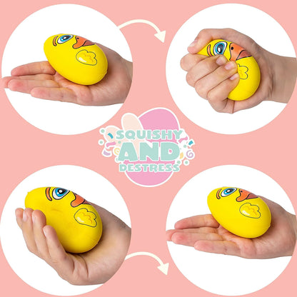 JOYIN 12-Pack Easter Squishy Eggs - Animal-Themed Slow-Rising Stress Relief Toys
