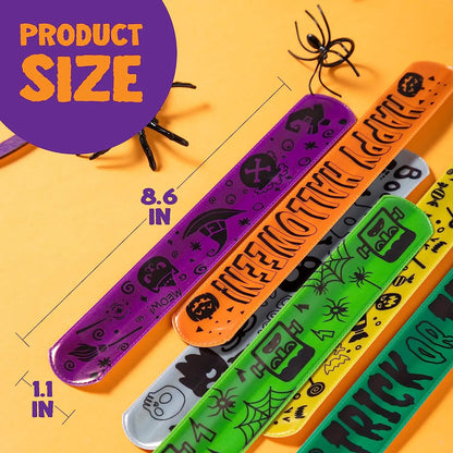 72-Pack Halloween Reflective Slap Bracelets