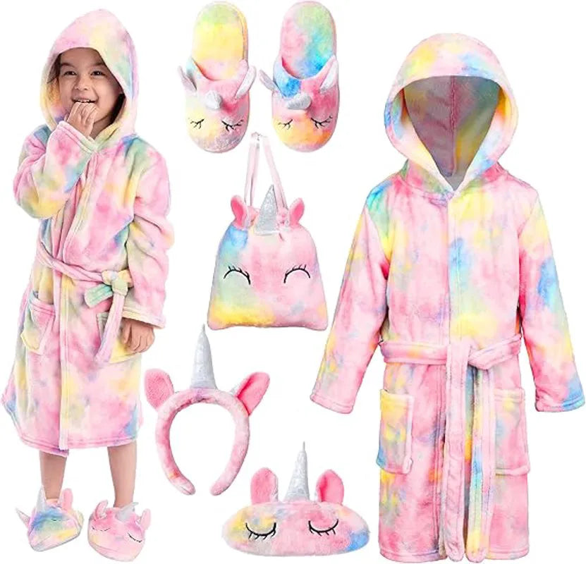 Kids Unicorn Robe & Bath Set