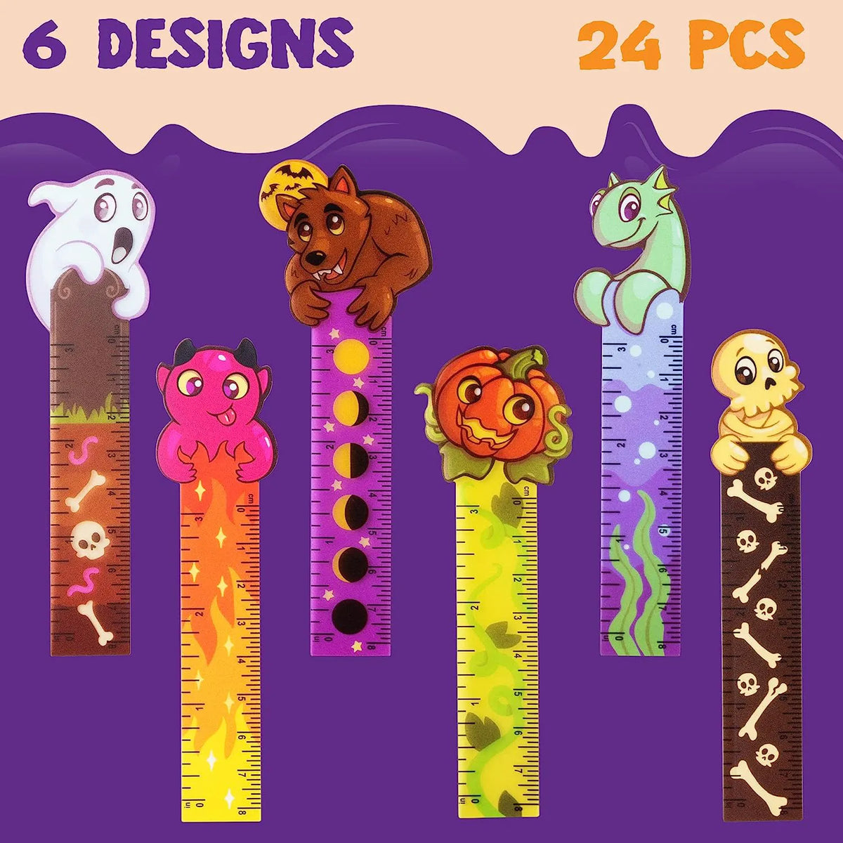 Halloween Pencil, Ruler & Notepad Set (24-Pack)