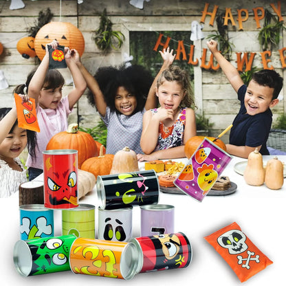 Bean Bag Toss Game with Tin Cans, 13 Pieces