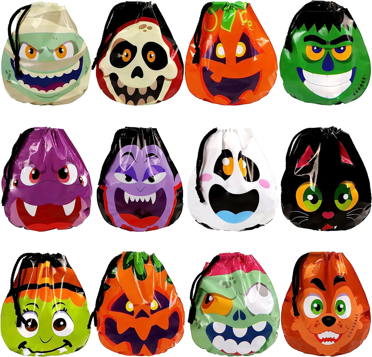 Big Head Drawstring Goody Bags, 60-Pack