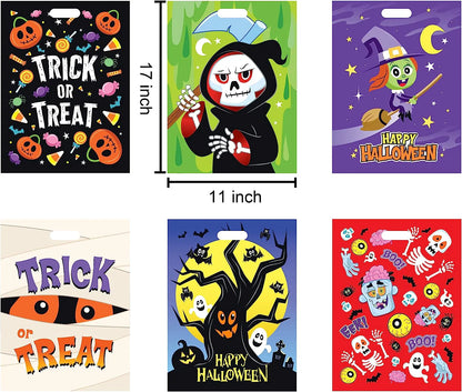 Halloween-Themed Plastic Candy Bags, 72 Count