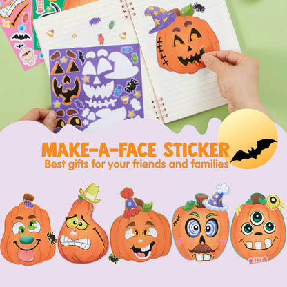 24 Halloween Pumpkin Decorating Stickers