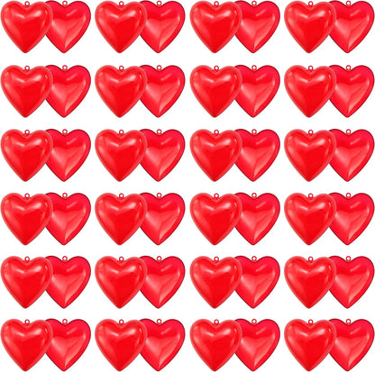 24 Prefilled Hearts with Train Building Blocks and Valentine's Day Cards for Kids - Classroom Exchange Gifts