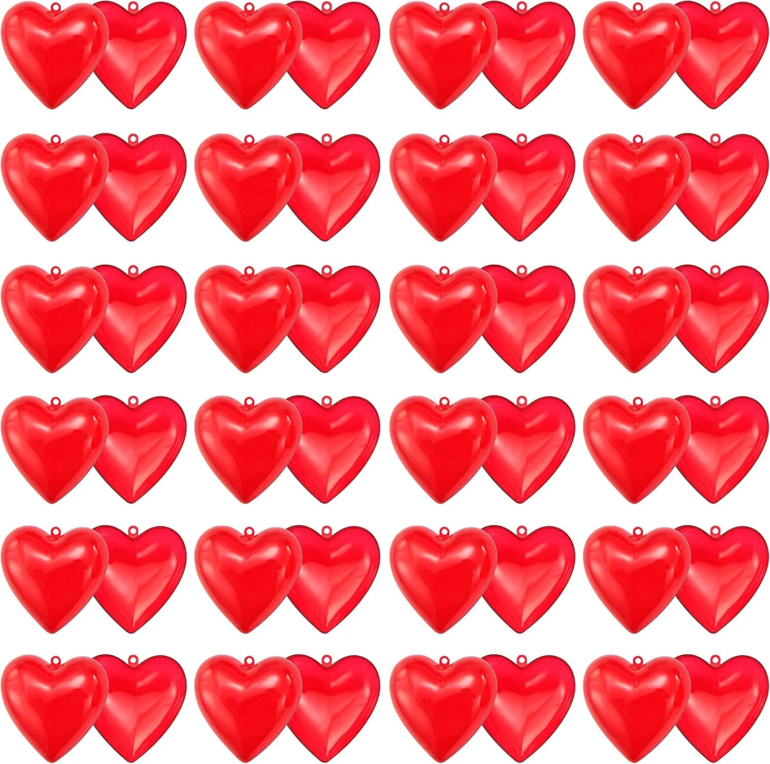 24 Prefilled Hearts with Train Building Blocks and Valentine's Day Cards for Kids - Classroom Exchange Gifts