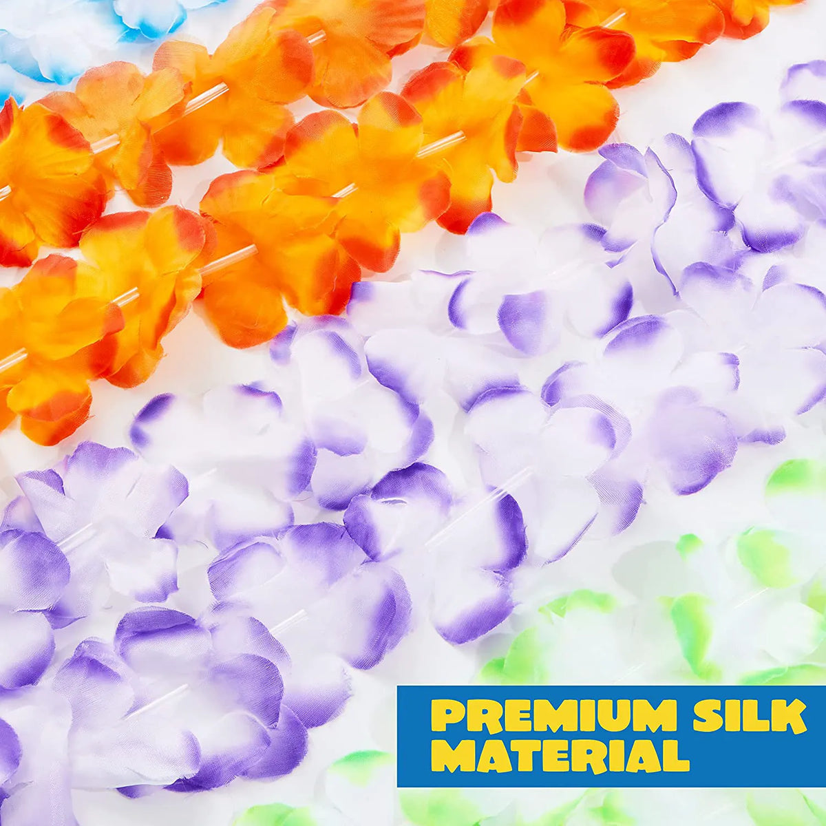 120-Pack Hawaiian Tropical Flower Leis for Kids and Adults