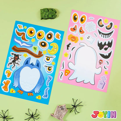 36 Halloween Make-a-Face Stickers for Kids