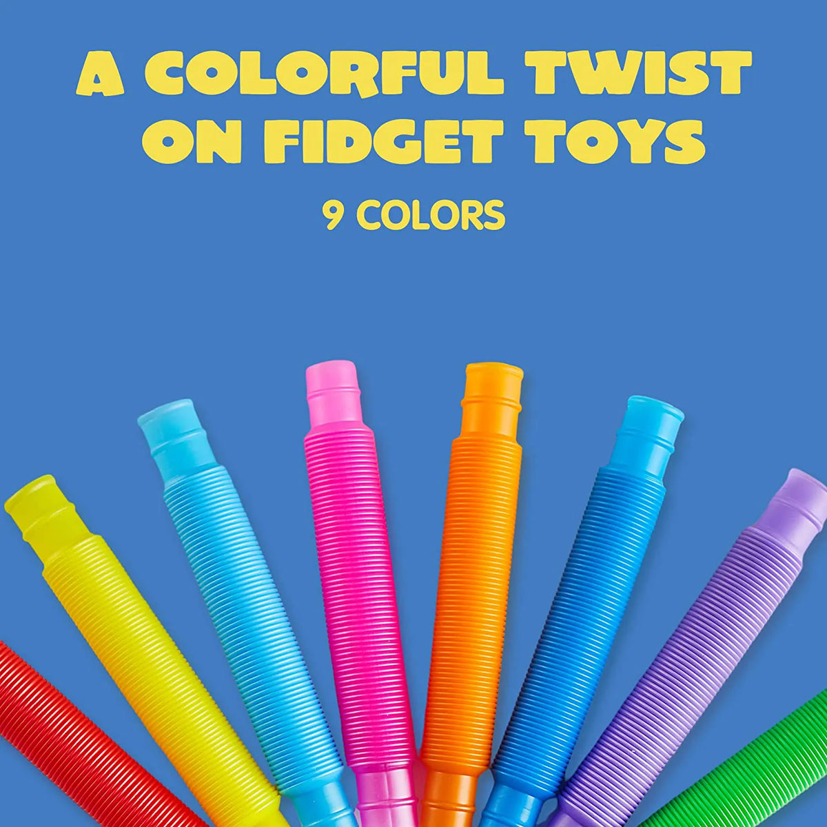 36-Pack Pop Tubes Toy, 9 Colors