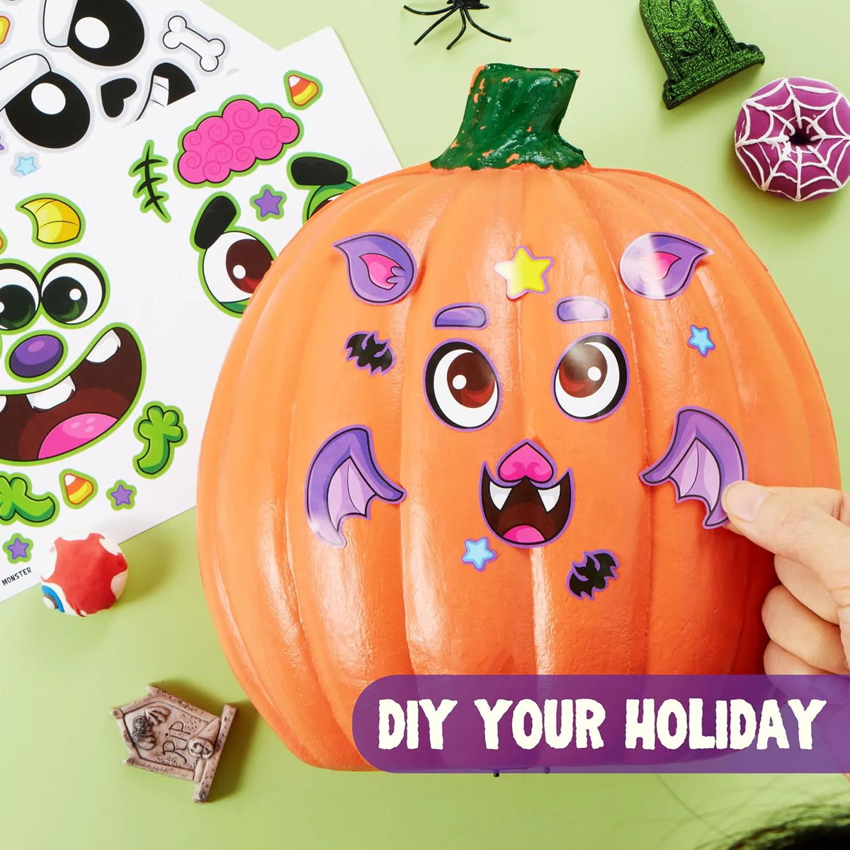 36 Halloween Pumpkin Face Stickers