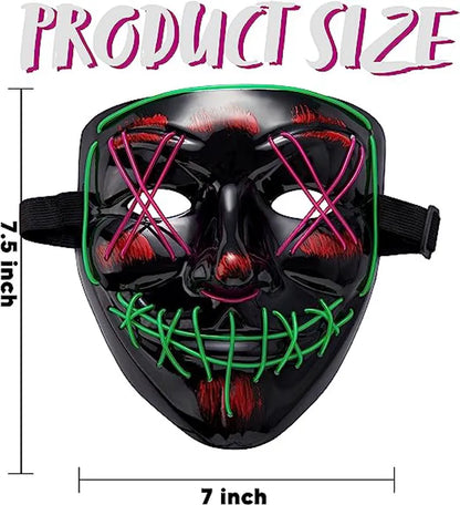 LED Multi Color Scary Mask and Gloves (Green & Purple)