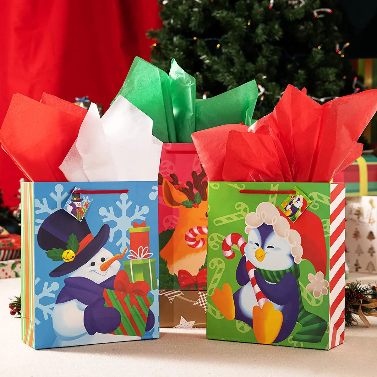 20in Holiday Tissue Paper Assortment (Red, Green & White), 360 Pcs