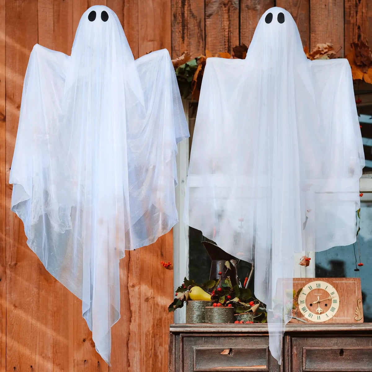 2 Pack 35.5-Inch Halloween Light-Up Hanging Ghosts