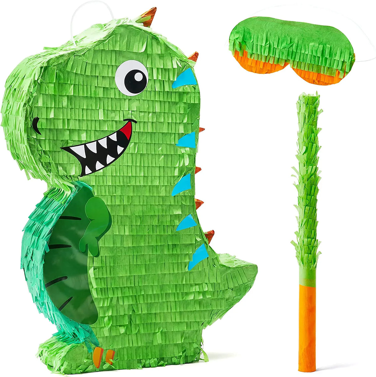 Dinosaur Pinata Set with Bat and Blindfold