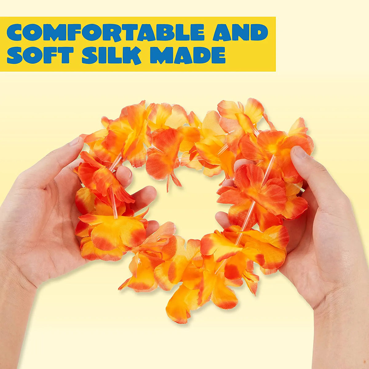120-Pack Hawaiian Tropical Flower Leis for Kids and Adults