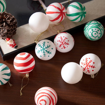 24 Pack White Blank Christmas Ball Ornaments