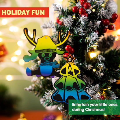 48 Christmas Scratch Art Ornaments