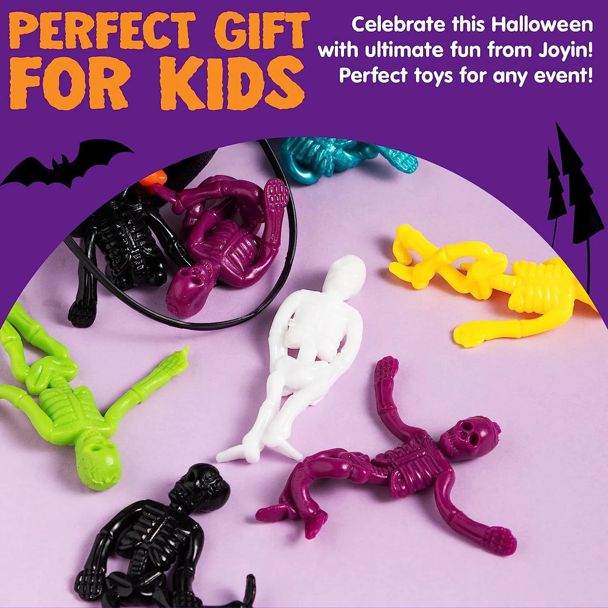 108-Pack Halloween Stretchy Skeletons