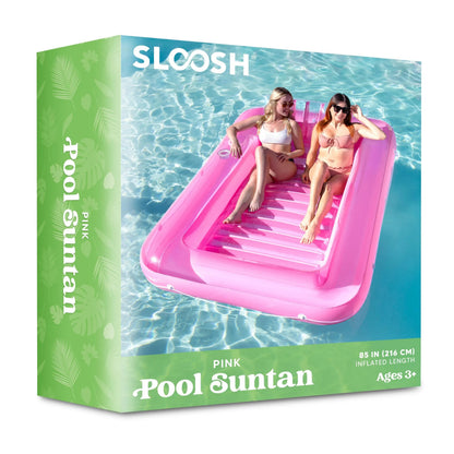 85x57 Inch Extra Large Pink Sun Tan Tub Adult Pool Float Raft for Sunbathing