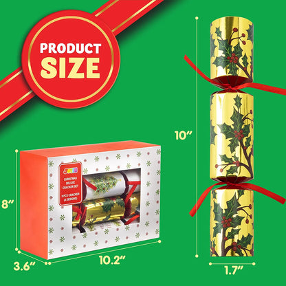 8-Piece Christmas Deluxe Cracker Set