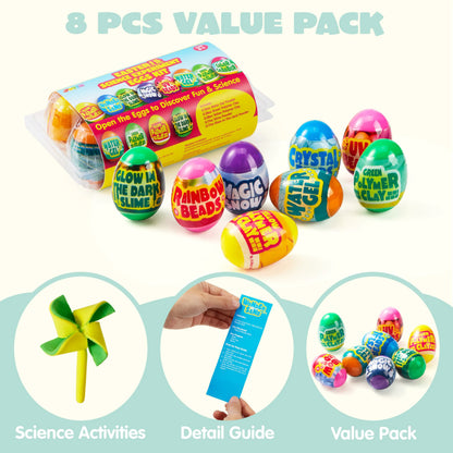 8 Easter Science Experiment STEM Eggs for Kids Party Favors