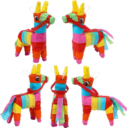 8-Pack Mini Donkey Piñatas, Multicolor
