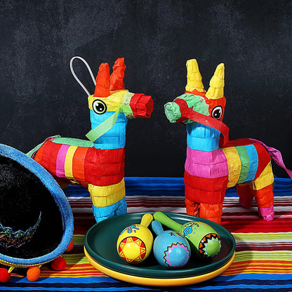 8-Pack Mini Donkey Piñatas, Multicolor