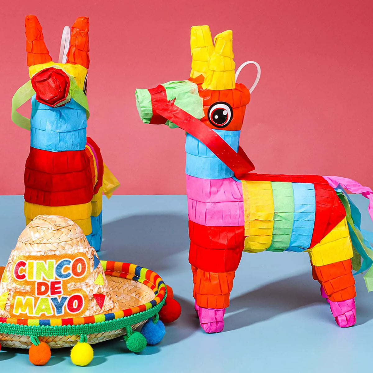 8-Pack Mini Donkey Piñatas, Multicolor